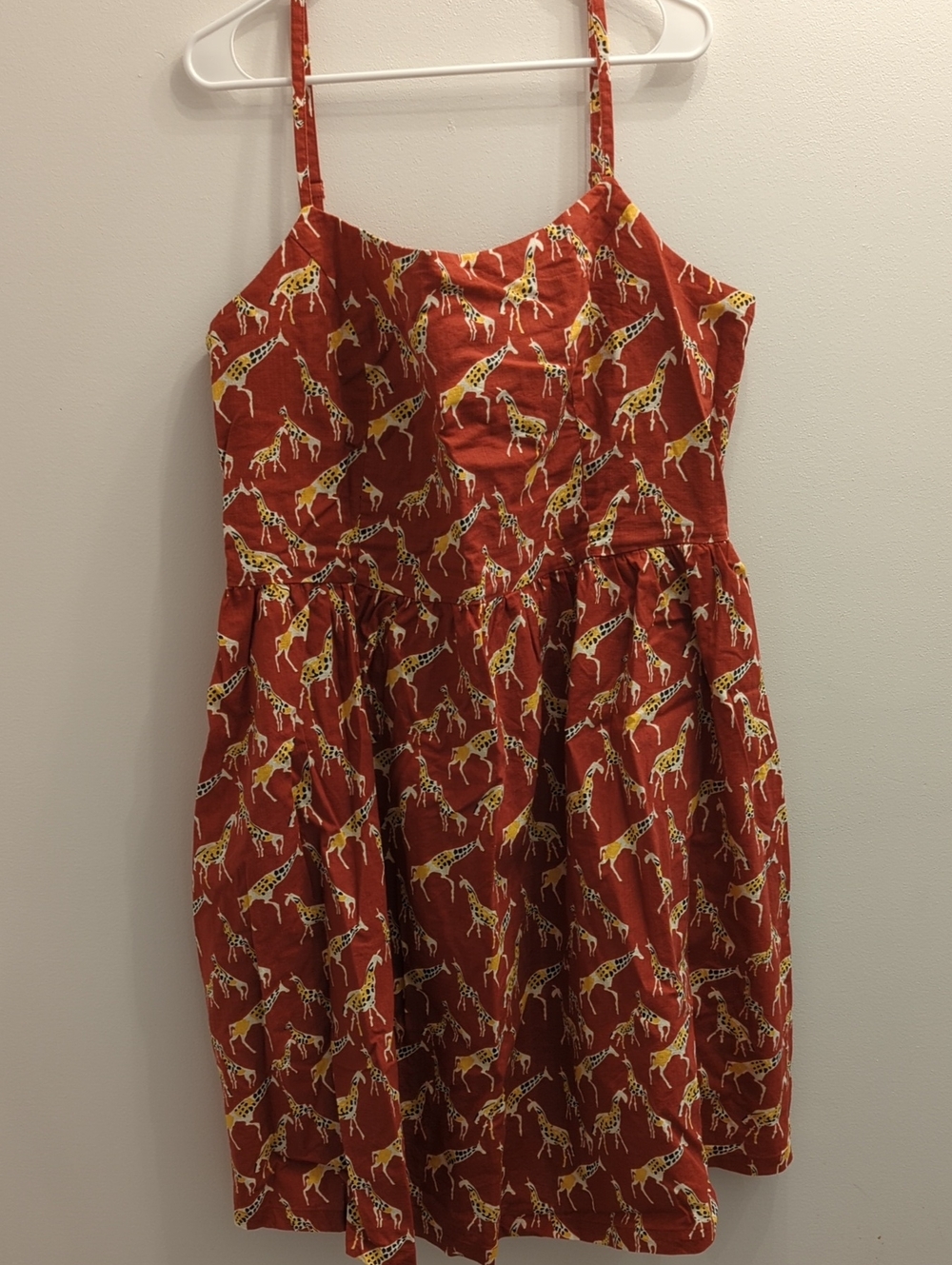 Joanie Clothing Giraffe Print Sundress in Rust